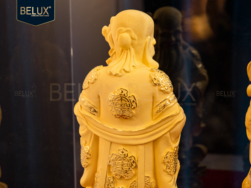 Bộ tượng tam đa Phúc Lộc Thọ vàng cát 12x11x26cm